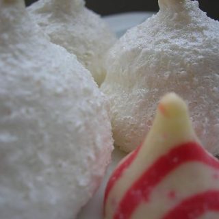 Candy Cane Kisses Meringues