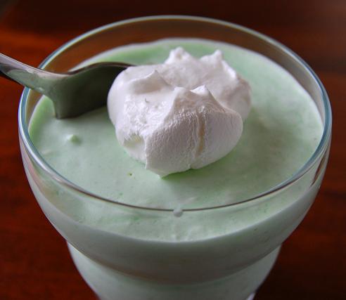 Overhead view of Lime Green Jello Salad 