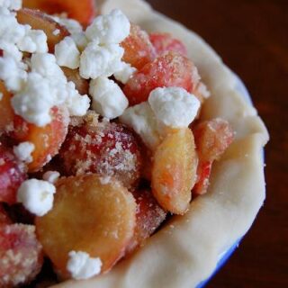 Rainier Cherry and Goats Cheese Pie