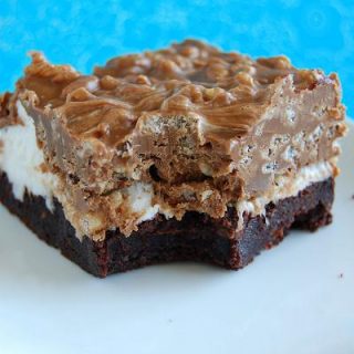 Marshmallow Crunch Peanut Butter Brownie Bars