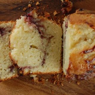 Key Lime Yogurt Cake with Raspberry Coulis Ribbon