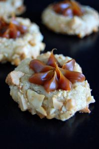 Dulce de Leche Cashew Thumbprint Cookies