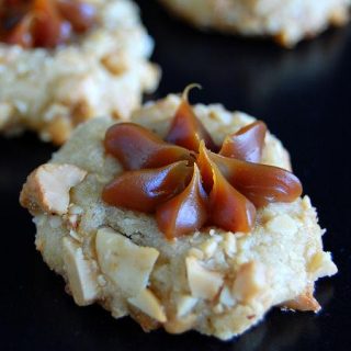 Dulce de Leche Cashew Thumbprint Cookies