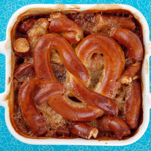 Soft Pretzel Salted Caramel Bread Pudding