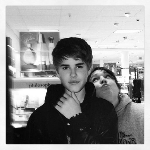 Me and a cutout of Justin Beiber
