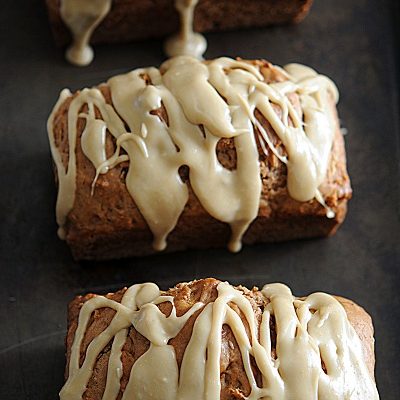 Mini Caramel-Glazed Honey Crisp Apple Bread