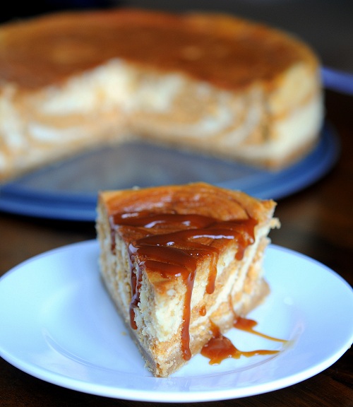 Pumpkin Salted Caramel Swirl Cheesecake