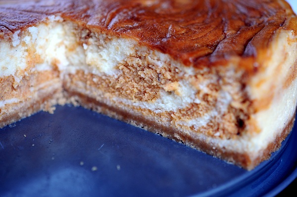 Pumpkin Salted Caramel Swirl Cheesecake