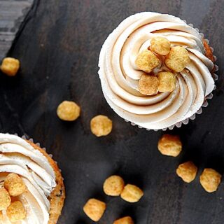 Peanut Butter Captain Crunch Chocolate Chip Cupcakes