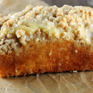 Eggnog NY Crumb Cake with Spiced Rum Glaze