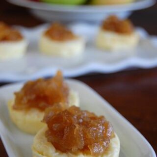 Mini Manchego Cheesecakes with Apple Onion Jam