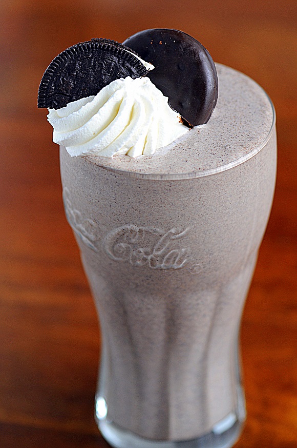 Full shot of Thin Mint Oreo Baileys Irish Cream Milkshake