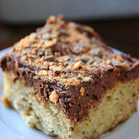 Banana Fudge Butterfinger Cake