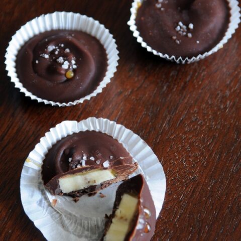 Frozen Chocolate Caramel Sea Salt Banana Bites