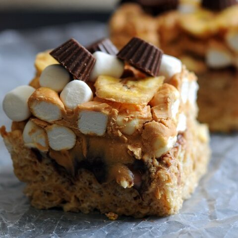 Banana Fluffernutter Rice Krispie Treats