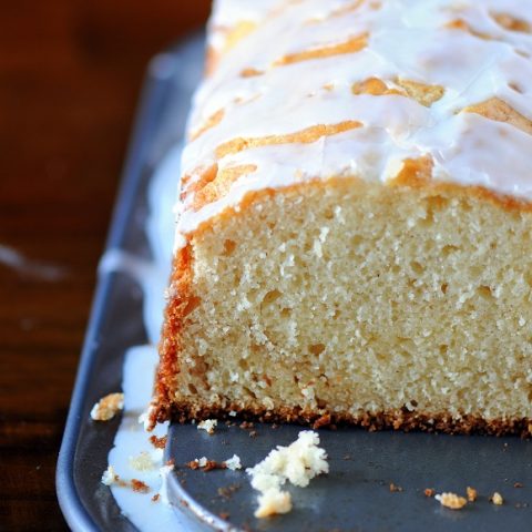 Cinnamon Sugar Eggnog Cake with Bourbon Glaze