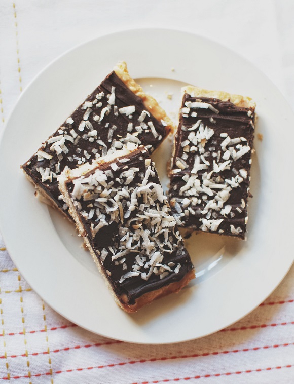 Overhead shot of Samoas Lofthouse Cookie Bars