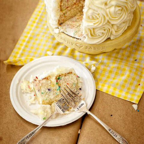 Confetti White Wedding Cake