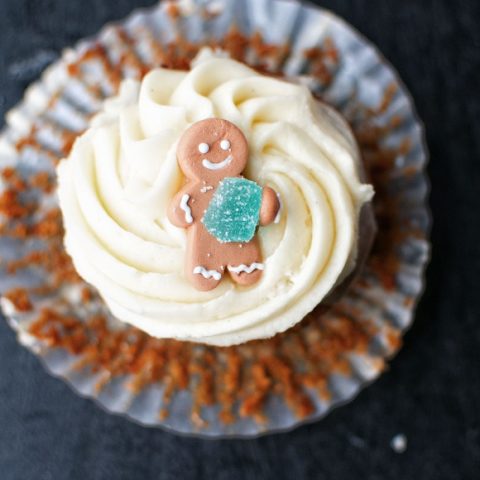 Gingerbread Cupcakes with Orange Glaze and Mascarpone Buttercream