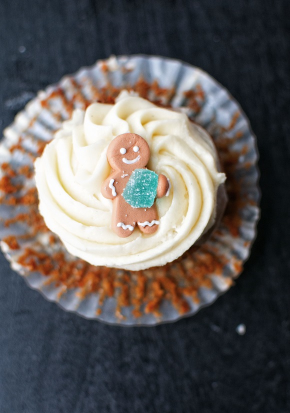 Upclose shot of a cupcake with the liner removed and fanned out. 