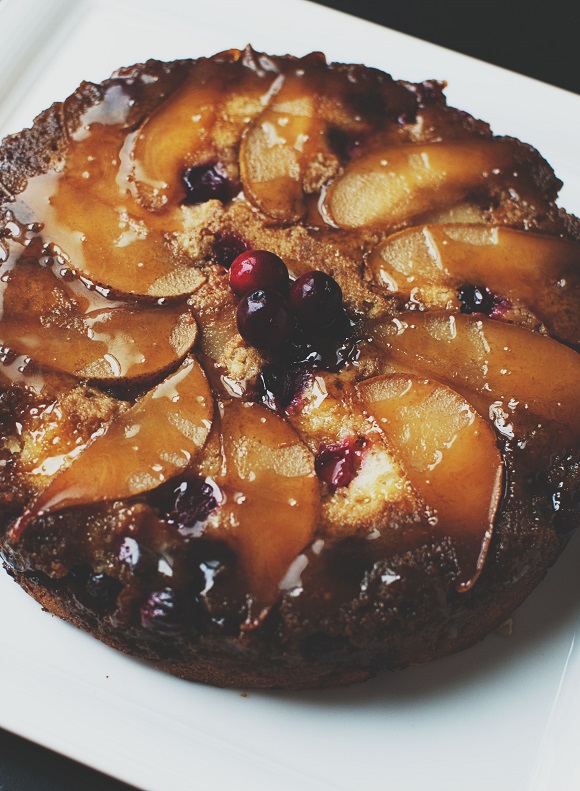 Pear Cranberry Upside Down Cake 2