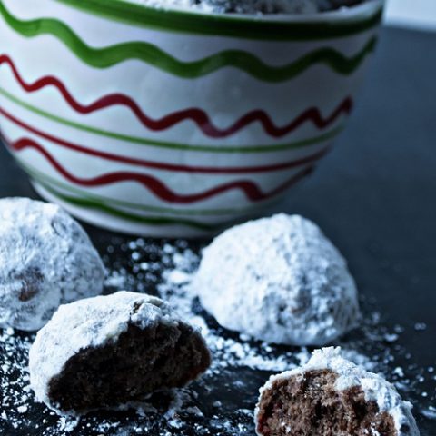 Peppermint Bark Snowball Cookies