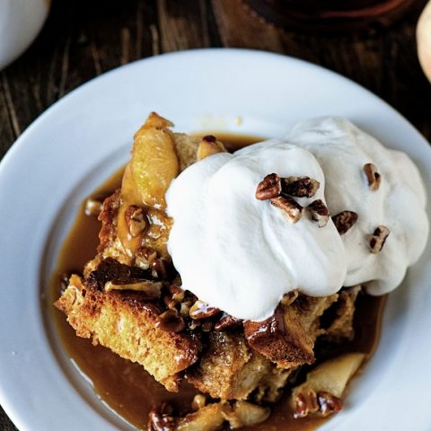 Bourbon Peach Bread Pudding