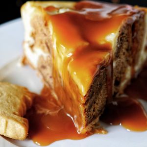 Sticky Toffee Pudding Cheesecake with Toffee Sauce