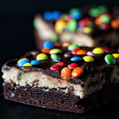 Monster Cookie Dough Brownies