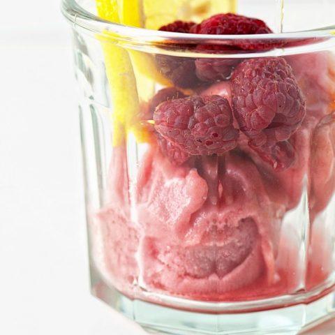 Raspberry Lemonade Sorbet Cocktail