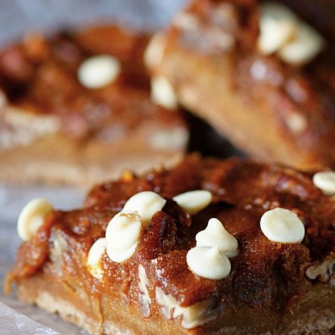 Pumpkin Pecan Pie Gingerbread Bars