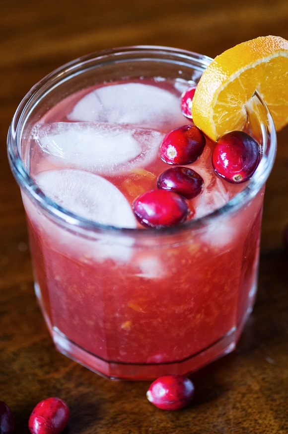 Three quarters of Creamsicle Cranberry Screwdriver
