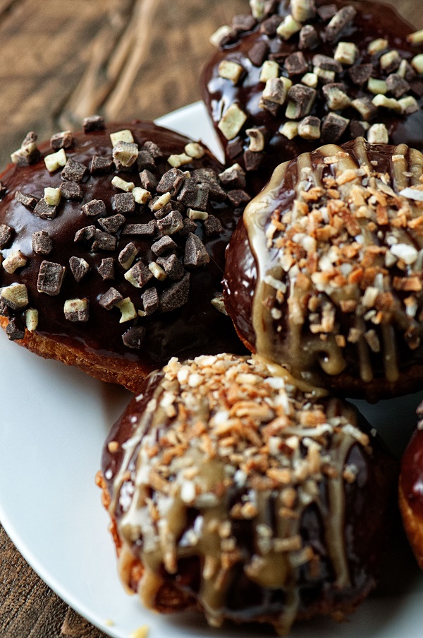 Up close view Girl Scout Cookie Donuts