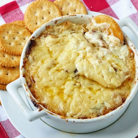 Caramelized Onion Bacon and Gruyere Dip