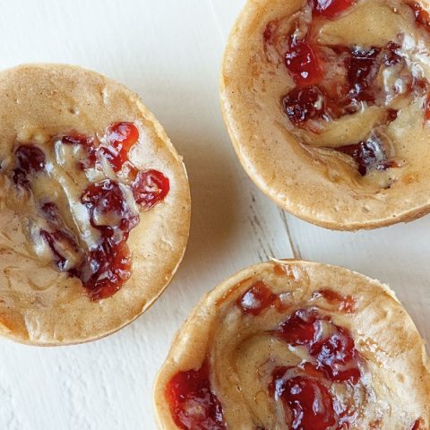 Peanut Butter and Jelly Cheesecake Bites