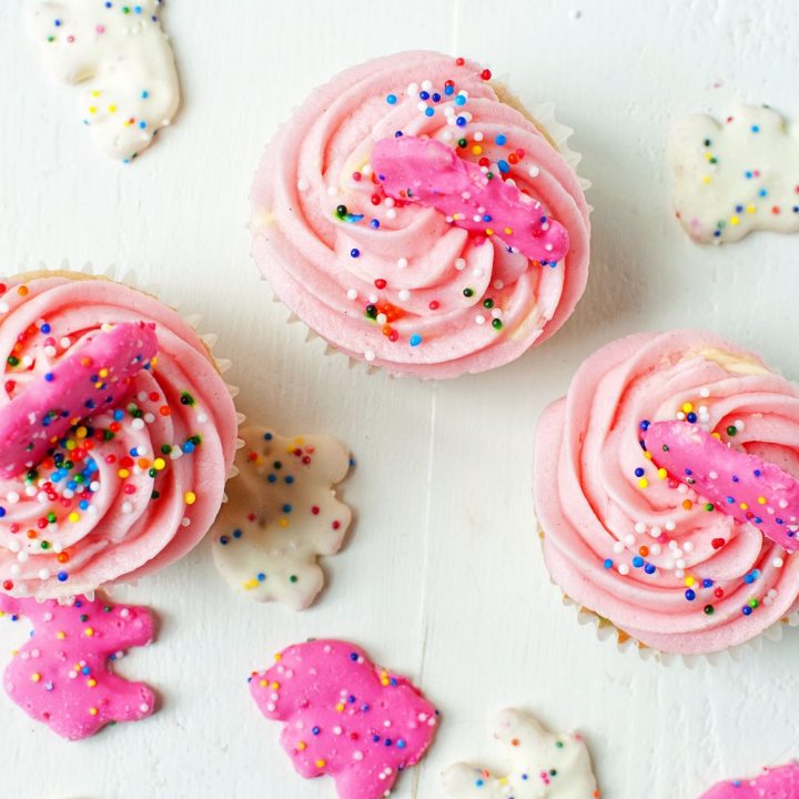 Circus Animal Cookie Cupcakes