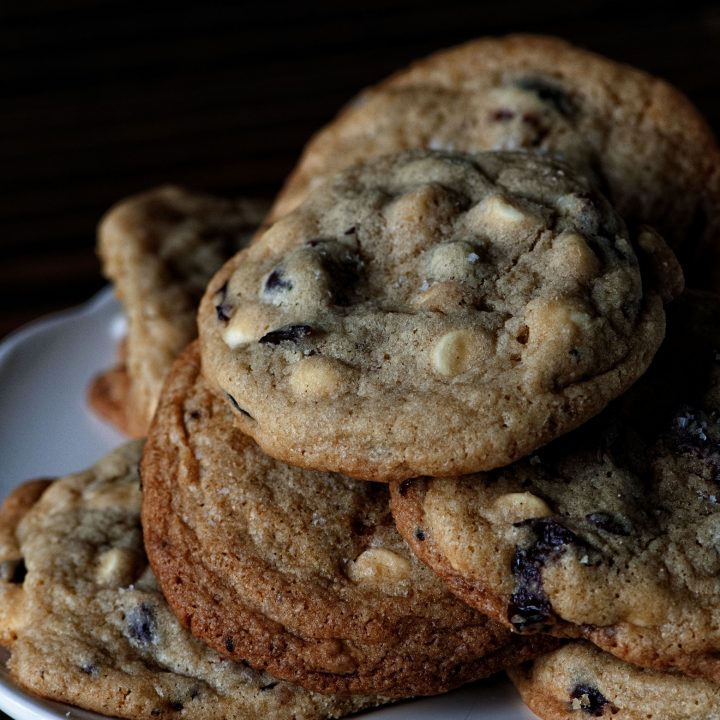 White Chocolate Cherry Espresso Bean Cookies