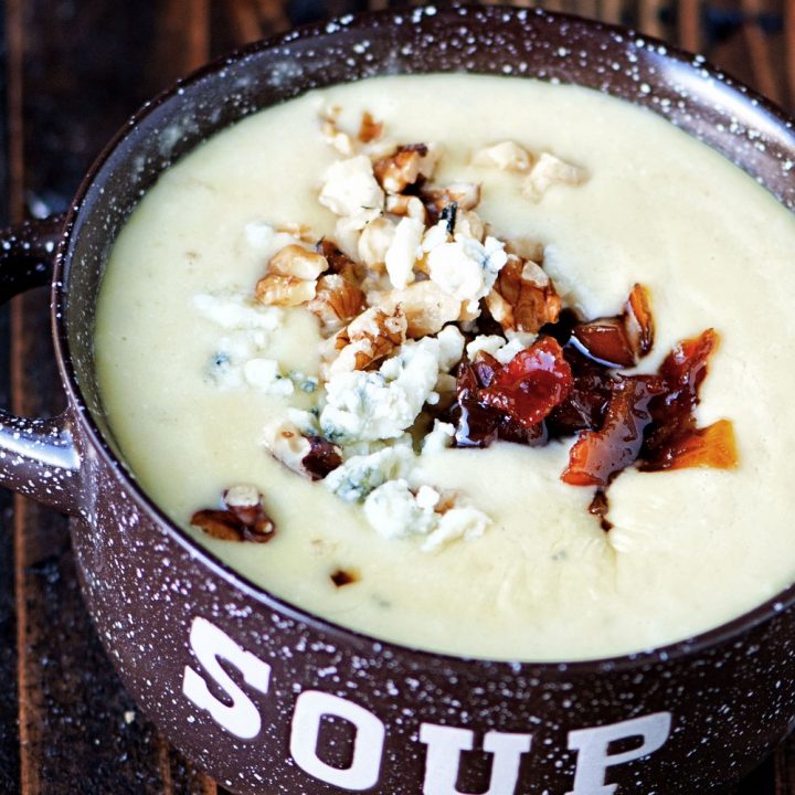 Pear Onion and Gorgonzola Soup