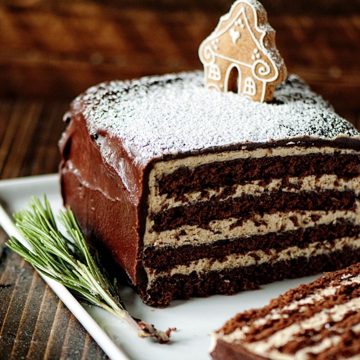 Chocolate Gingerbread Cake with Gingerbread Buttercream