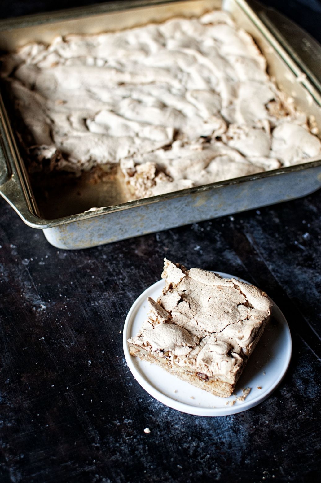 Butterscotch Walnut Meringue Bars
