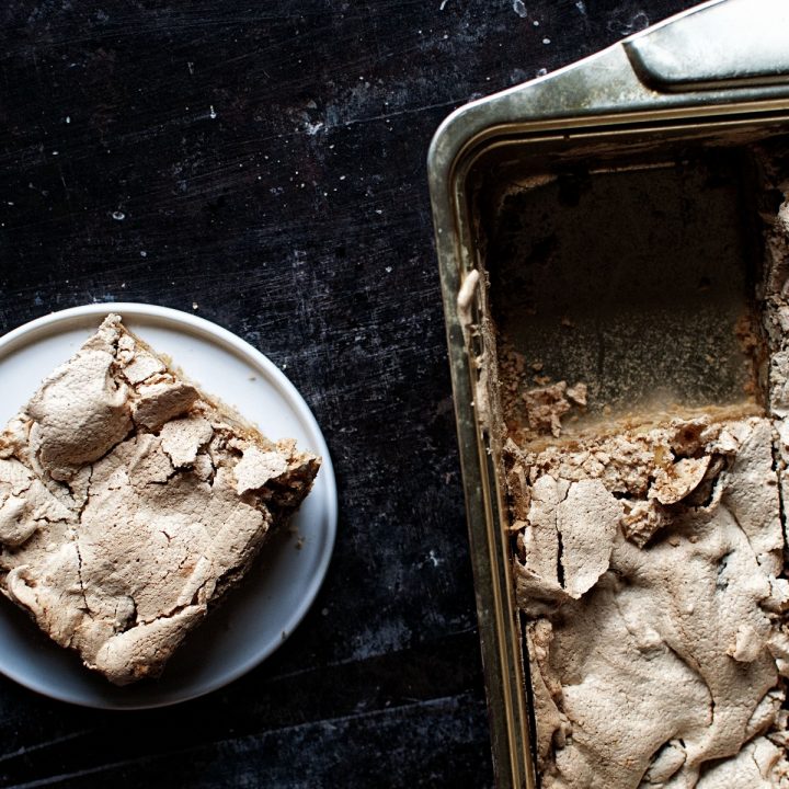 Butterscotch Walnut Meringue Bars