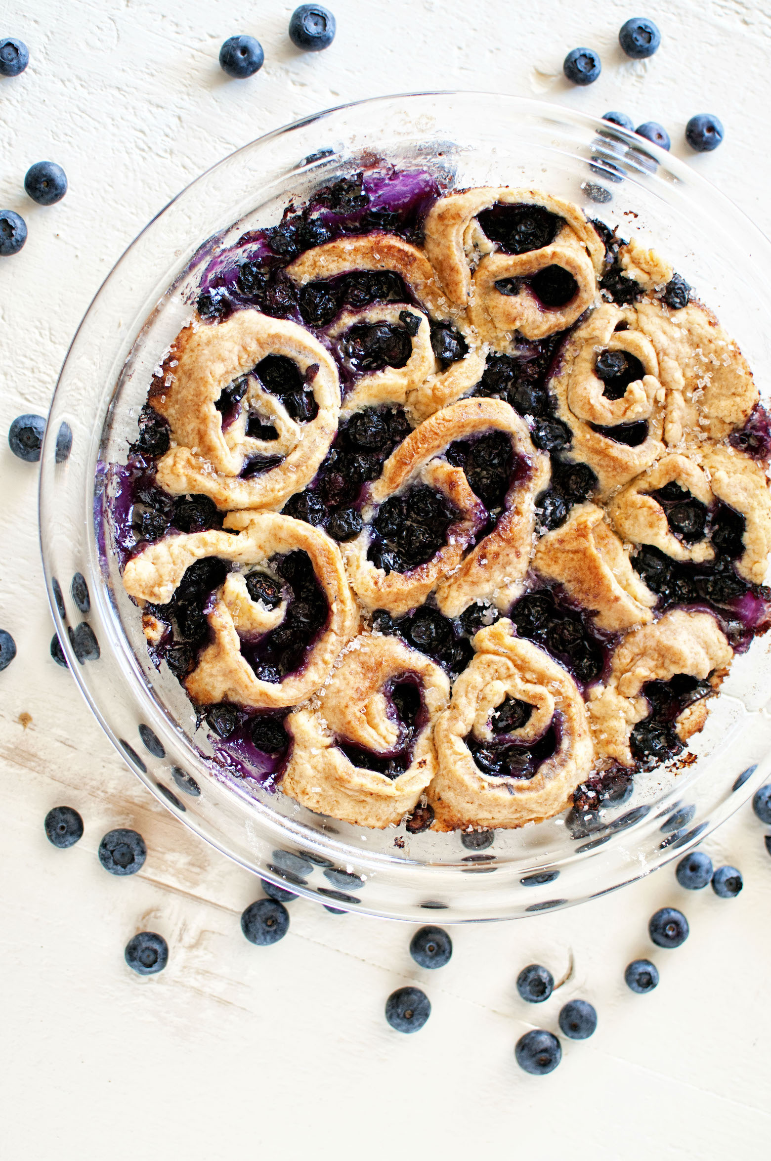 Overhead view of whole Blueberry Limoncello Cobbler