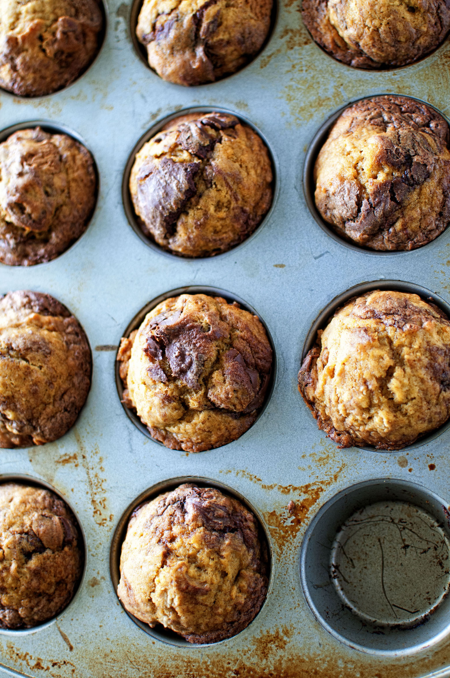 Pumpkin Gingersnap Nutella Muffins