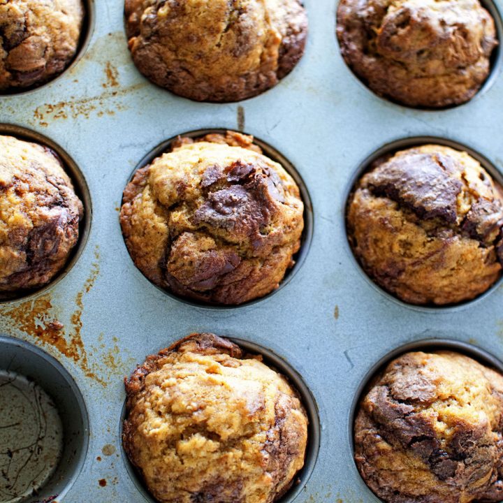 Pumpkin Gingersnap Nutella Muffins