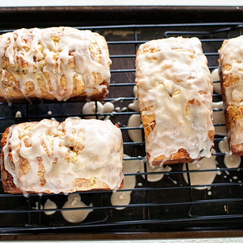 Apple Cinnamon Buttermilk Bread with Apple Spice Glaze