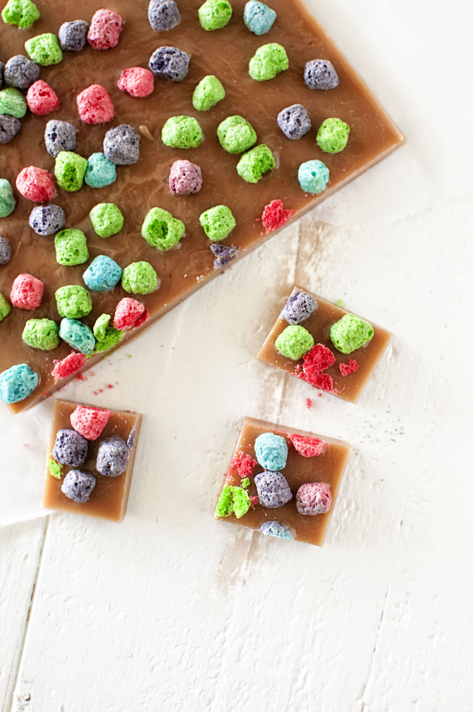 Overhead shot of Crunch Berry Caramels