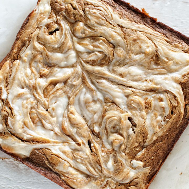 Gingerbread Lemon Cream Cheese Swirl Blondies