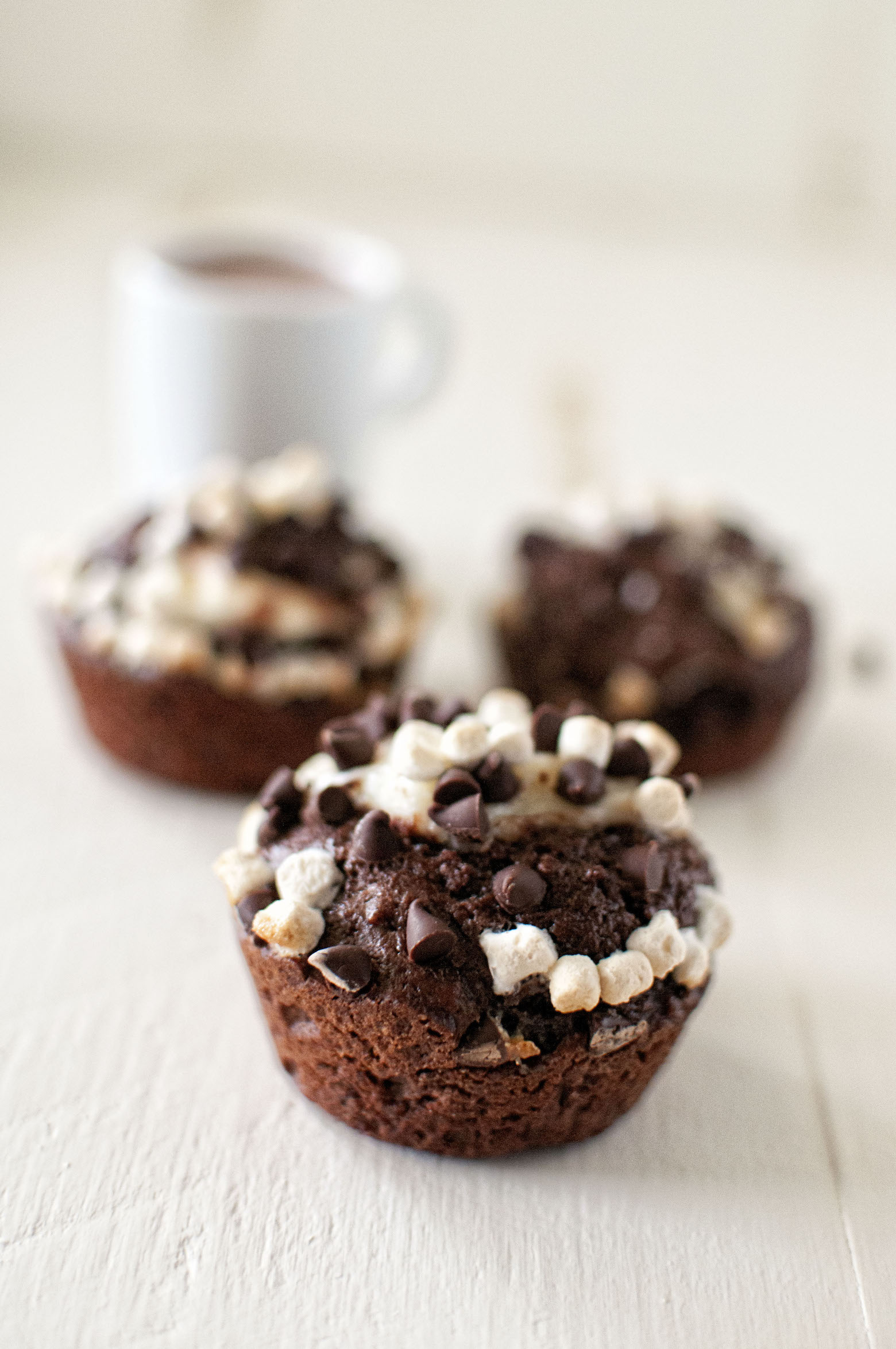 Hot Chocolate Marshmallow Cream Cheese Muffins