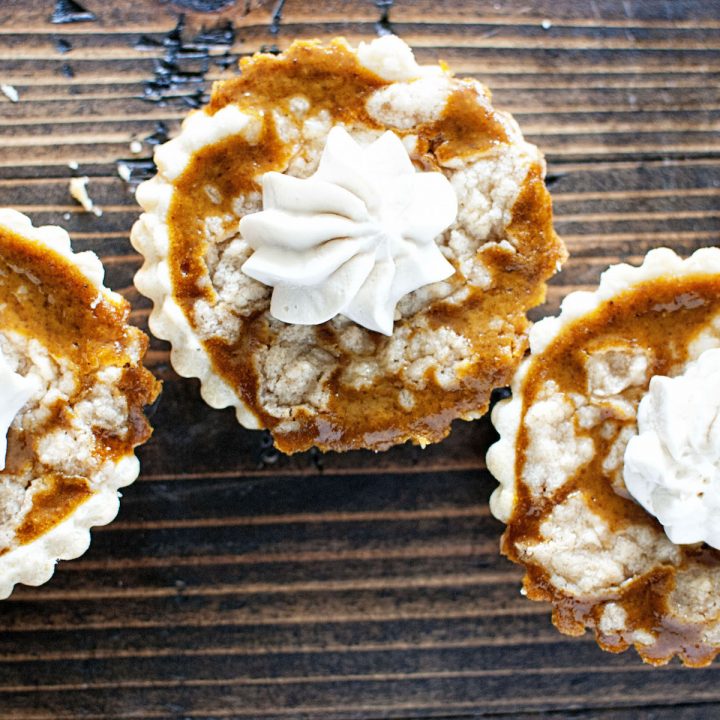 Pumpkin Bourbon Tart with Brown Butter Crumb Topping