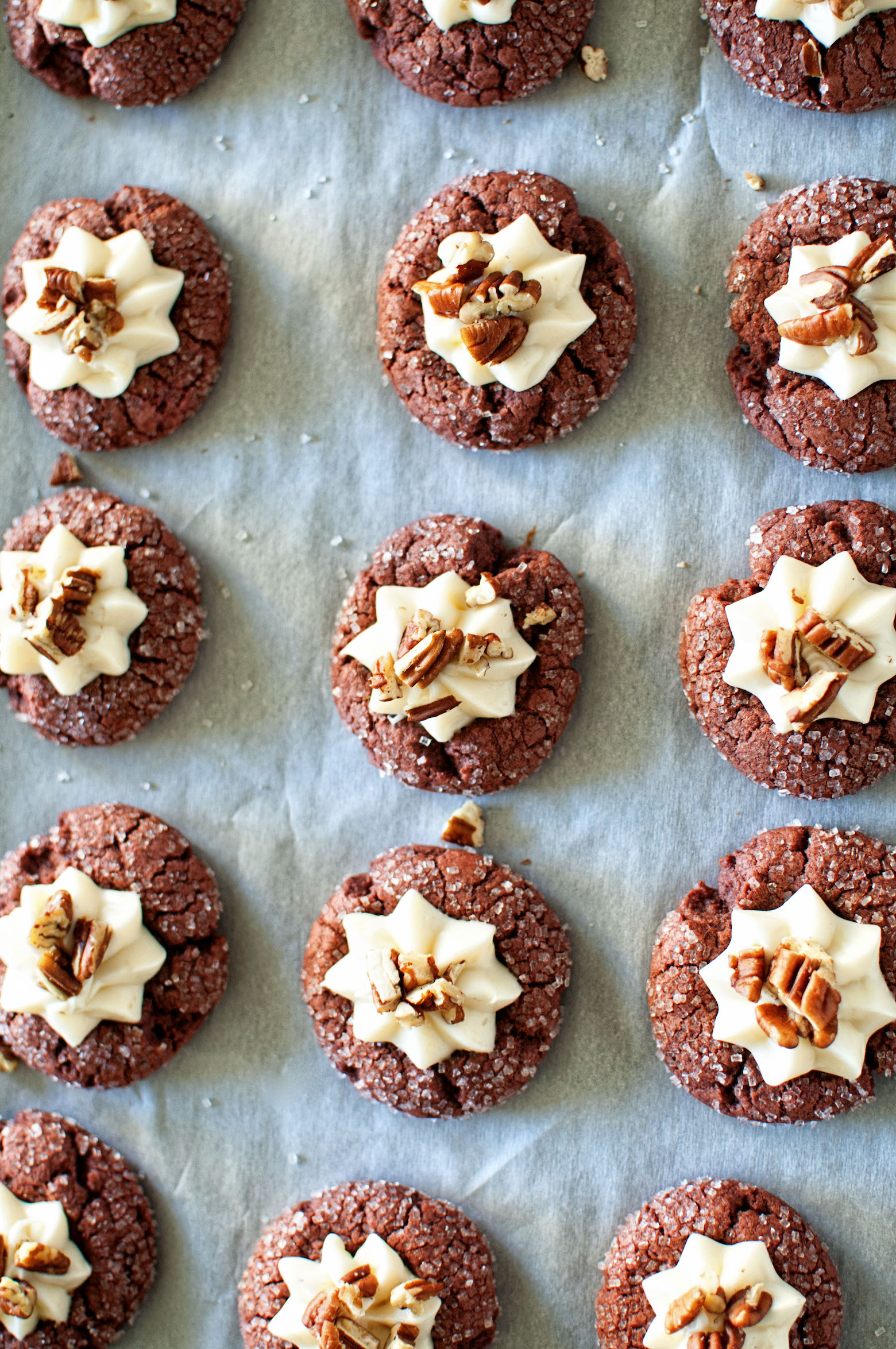 Red Velvet Thumbprint Cookies